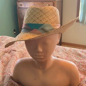 Vintage OP Straw Hat with Multicolor Band
